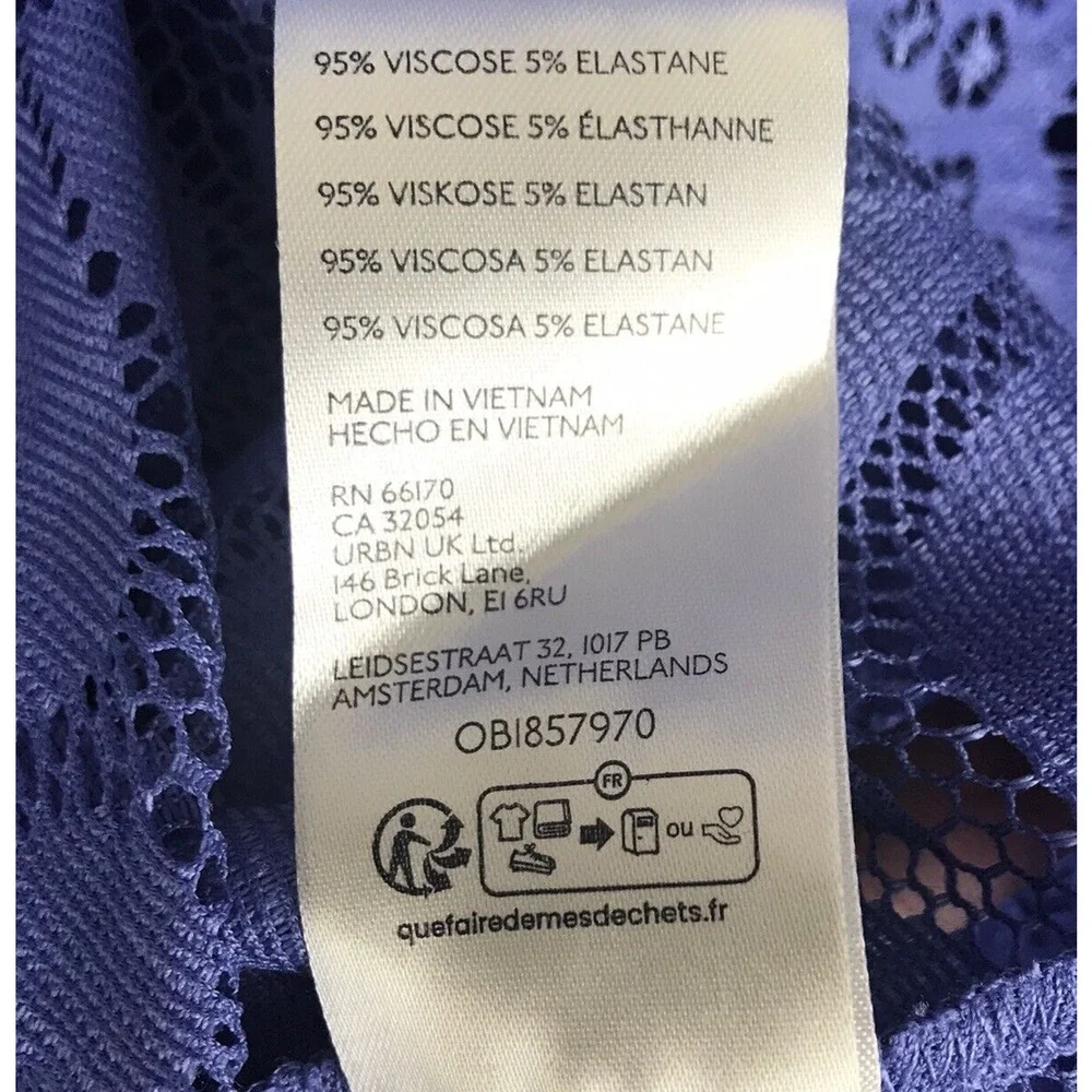 NWT Free People Persian Jewel Blue Lace Midi Dress Button 3/4 Sleeve Small FLAW
